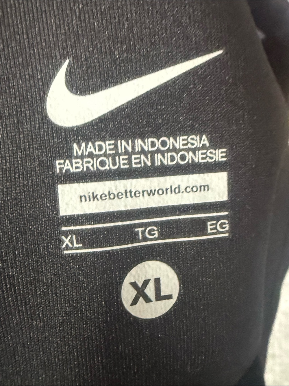 Nike Black Athletic Long Sleeve Top with White Swoosh - Picture 3 of 3